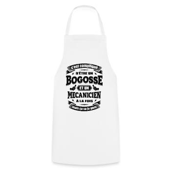 BOGOSSE ET MÉCANICIEN - Tablier de cuisine - blanc - Devant - AI Model Male 185 dark (185cm)