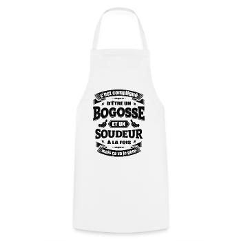 BOGOSSE ET SOUDEUR - Tablier de cuisine - blanc - Devant - AI Model Male 185 dark (185cm)