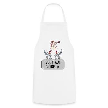 bock auf vögeln - Kochschürze - Weiß - Vorne - AI Model Male 185 dark (185cm)