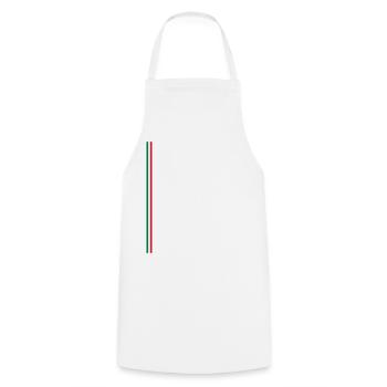 Italia-Linie - Version 3 - groß - Kochschürze - Weiß - Vorne - AI Model Male 185 dark (185cm)