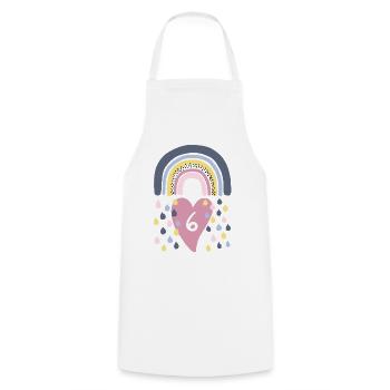 Rainbow 6th Birthday Enfants - Tablier de cuisine - blanc - Devant - AI Model Male 185 dark (185cm)