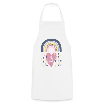 Rainbow 3rd Birthday Children - Cooking Apron - white - Front - AI Model Male 185 dark (185cm)