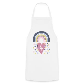 Rainbow 4ème anniversaire - Tablier de cuisine - blanc - Devant - AI Model Male 185 dark (185cm)