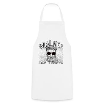 Real men don ́t shave Bart Hip Upper Lip Beard - Cooking Apron - white - Front - AI Model Male 185 dark (185cm)