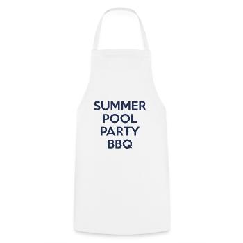 Summer Pool Party Bbq - Tablier de cuisine - blanc - Devant - AI Model Male 185 dark (185cm)