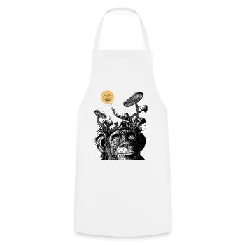 Le Singe et la Lune - Tablier de cuisine - blanc - Devant - AI Model Male 185 dark (185cm)