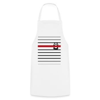 Marinière noire bande rouge Panda - Tablier de cuisine - blanc - Devant - AI Model Male 185 dark (185cm)