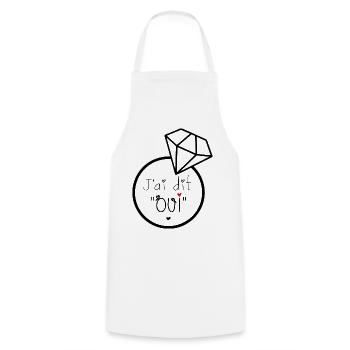 JaiditOui Engagement Romantique - Tablier de cuisine - blanc - Devant - AI Model Male 185 dark (185cm)