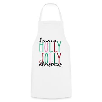 Holly Jolly Zweizeilige Typografie - Kochschürze - Weiß - Vorne - AI Model Male 185 dark (185cm)