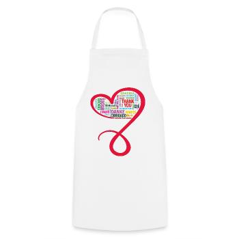 MERCI, MERCI, GRAZIE, personnalisable - Tablier de cuisine - blanc - Devant - AI Model Male 185 dark (185cm)