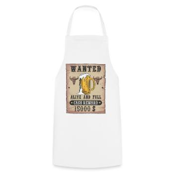 Beer Wanted Funny Beer Drinker Design - Cooking Apron - white - Front - AI Model Male 185 dark (185cm)