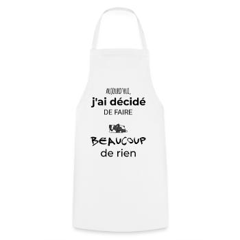 Cadeau humour chien homme ou femme - Tablier de cuisine - blanc - Devant - AI Model Male 185 dark (185cm)