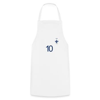 FFA Bouteille de vin et verres 2 étoiles Numéro 10 - Tablier de cuisine - blanc - Devant - AI Model Male 185 dark (185cm)