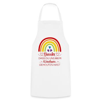 Danke sagen Kita Kindergarten Boho Regenbogen bunt - Kochschürze - Weiß - Vorne - AI Model Male 185 dark (185cm)