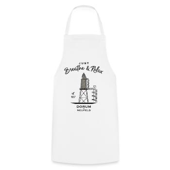 Phare de Dorum Neufeld, côte allemande de la mer du Nord - Tablier de cuisine - blanc - Devant - AI Model Male 185 dark (185cm)