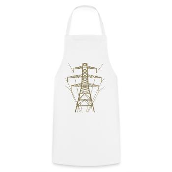 Silhouette de poteau électrique blanc - Tablier de cuisine - blanc - Devant - AI Model Male 185 dark (185cm)