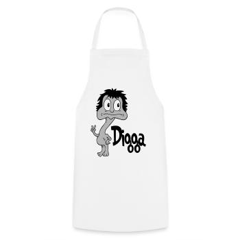 Sprüche Lustige Comic Digga - Kochschürze - Weiß - Vorne - AI Model Male 185 dark (185cm)