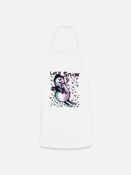 Let it Snow – Fröhlicher Schneemann - Kochschürze - Weiß