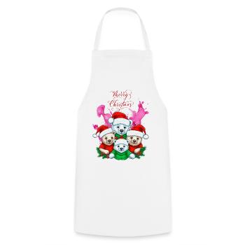 Festliches Eisbär Familie Weihnachtsdesign - Kochschürze - Weiß - Vorne - AI Model Male 185 dark (185cm)