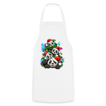 Festliche Panda-Feiertagsfeier - Kochschürze - Weiß - Vorne - AI Model Male 185 dark (185cm)