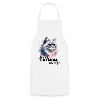 La meilleure maman de chat qui ait jamais dit - Tablier de cuisine - blanc - Devant - AI Model Male 185 dark (185cm)