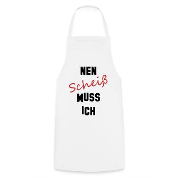 nen scheiß muss ich black red - Kochschürze - Weiß - Vorne - AI Model Male 185 dark (185cm)