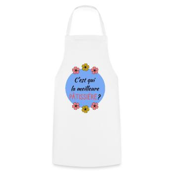 PATISSIERE - Tablier de cuisine - blanc - Devant - AI Model Male 185 dark (185cm)