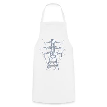 Silhouette de poteau d’alimentation blanc - Tablier de cuisine - blanc - Devant - AI Model Male 185 dark (185cm)