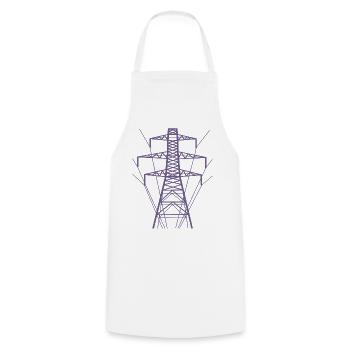 Silhouette de poteau d’alimentation blanc - Tablier de cuisine - blanc - Devant - AI Model Male 185 dark (185cm)