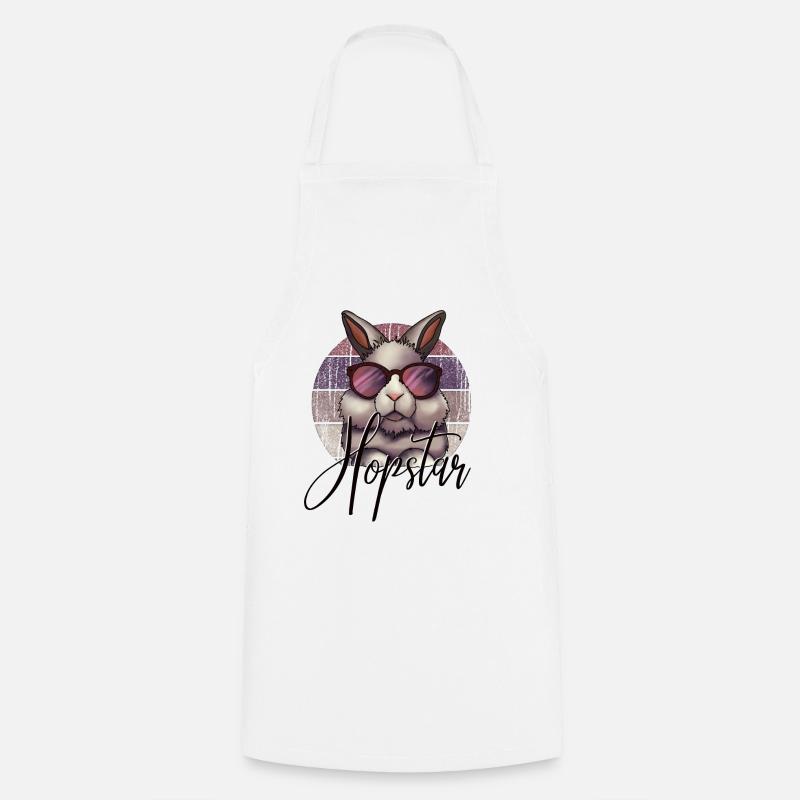 Cool Easter Bunny with Glasses Hoppel Bunny Hopster - Cooking Apron - white