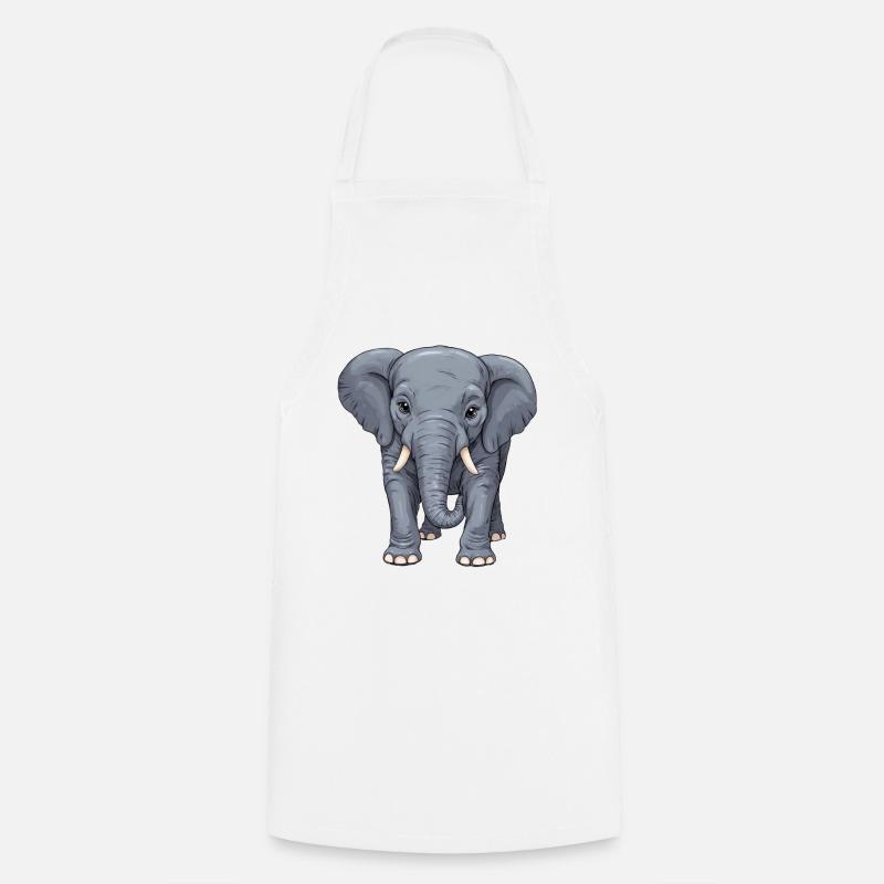 A friendly little elephant lady - Cooking Apron - white