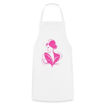 Élégante Silhouette Rose Fashionista Chic Art Chemise - Tablier de cuisine - blanc - Devant - AI Model Male 185 dark (185cm)