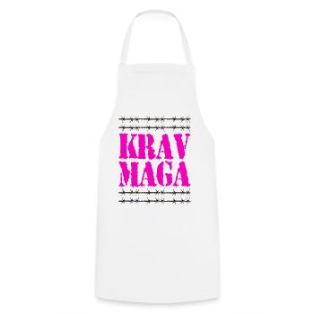 Very cool Krav Maga design with rachel wire. - Cooking Apron - white - Front - AI Model Male 185 dark (185cm)