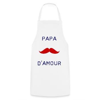 FROHER VATERTAG. PAPA. VATERTAG - Kochschürze - Weiß - Vorne - AI Model Male 185 dark (185cm)