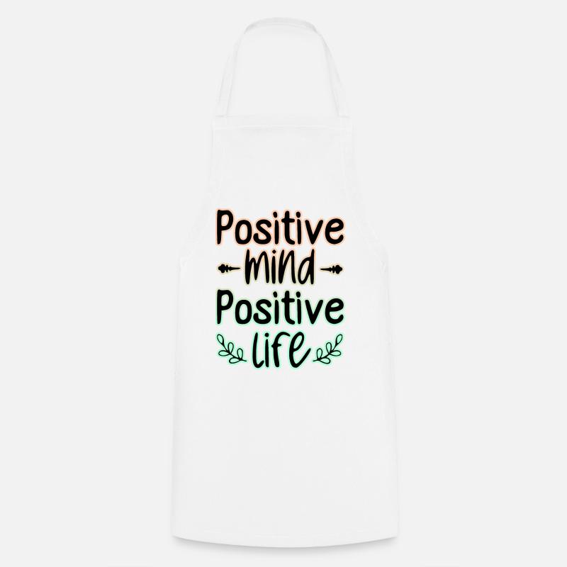 Mentalité Positif 🍀 - Tablier de cuisine - blanc