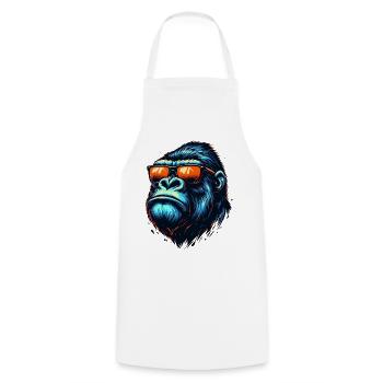 Gorillas with Sunglasses - Cooking Apron - white - Front - AI Model Male 185 dark (185cm)