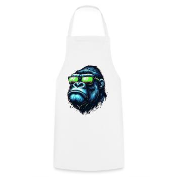 Gorillas with Sunglasses - Cooking Apron - white - Front - AI Model Male 185 dark (185cm)