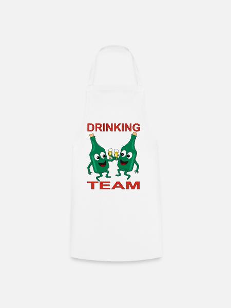 Verschmitzte Bierflaschen Trinkteam - Kochschürze - Weiß