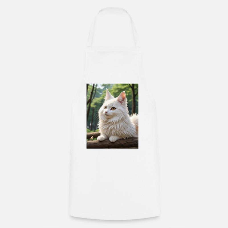 Süße Katze - Kochschürze - Weiß