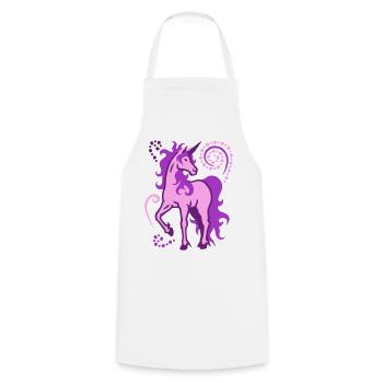 Einhorn individuell 3farbig SVG - Kochschürze - Weiß - Vorne - AI Model Male 185 dark (185cm)