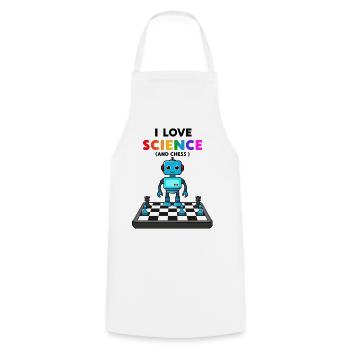 Science and Chess - Cooking Apron - white - Front - AI Model Male 185 dark (185cm)