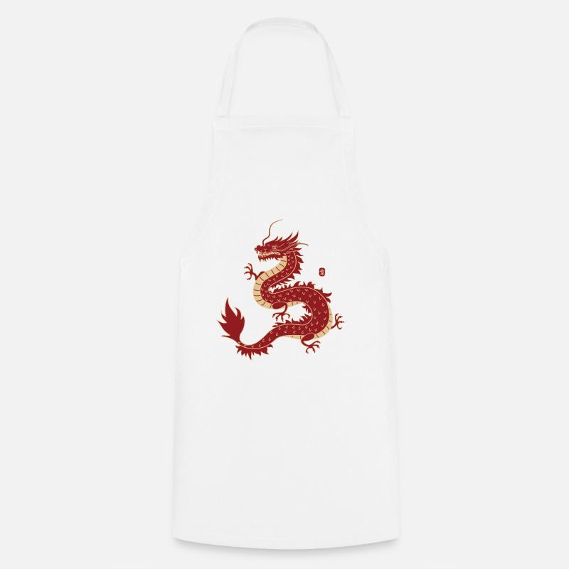 Traditioneller chinesischer Drache - Kochschürze - Weiß