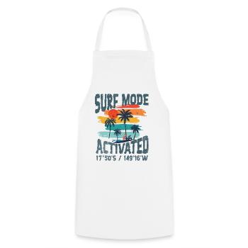Surf mode activated - Cooking Apron - white - Front - AI Model Male 185 dark (185cm)