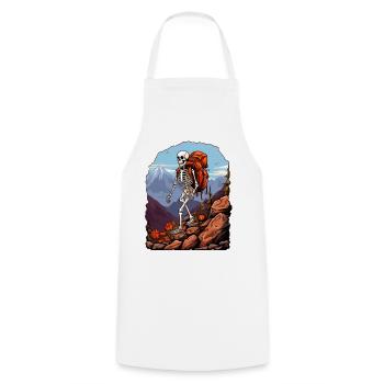 Skeletons Hiking / Mountaineer Skeleton - Cooking Apron - white - Front - AI Model Male 185 dark (185cm)