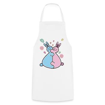 Pair of rabbits - Cooking Apron - white - Front - AI Model Male 185 dark (185cm)