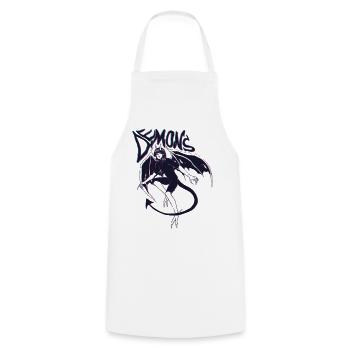 Demon Vibes – Sombre et mystique - Tablier de cuisine - blanc - Devant - AI Model Male 185 dark (185cm)