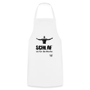 Schlaf ist für die Woche - Kochschürze - Weiß - Vorne - AI Model Male 185 dark (185cm)