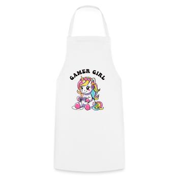 Gamer Girl - Kochschürze - Weiß - Vorne - AI Model Male 185 dark (185cm)