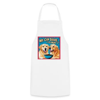 Comic Dogs - Nous pouvons partager si vous le souhaitez - Tablier de cuisine - blanc - Devant - AI Model Male 185 dark (185cm)