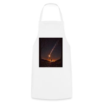 Starpath of Fire Sparks - Cooking Apron - white - Front - AI Model Male 185 dark (185cm)